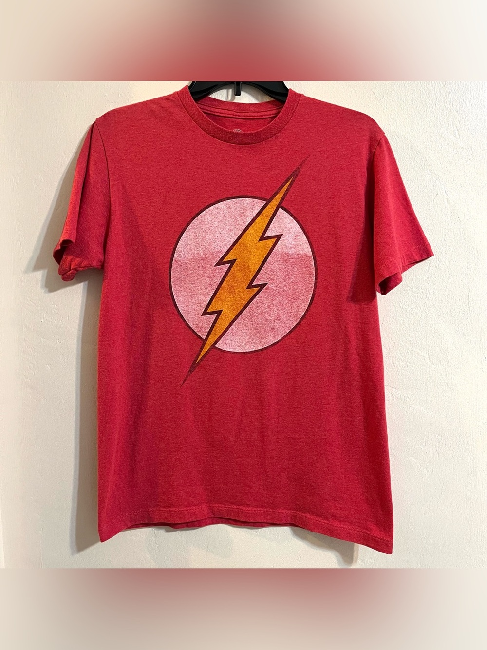 DC Comics Red Flash Lightning Bolt Graphic Retro Logo Tee Short Sleeve Shirt